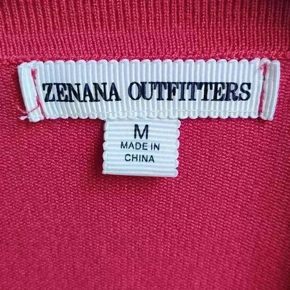 Zenana Outfitters Red Knit Sweater Long Open Cardigan | Medium - Picture 3 of 5